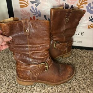 Brown Leather Sofft Slouch Boots | 7.5M